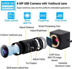 img 3 attached to 💻 High-Quality 8MP Optical Zoom Webcam with Sony Sensor - Ideal for Linux, Windows, Android, and Mac