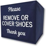 👠 shoe covers box for real estate agents - disposable shoe bootie holder for realtor listings and open houses - shoes must be covered or removed bin logo