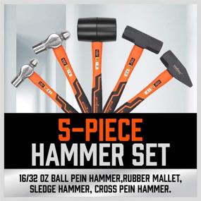 img 3 attached to 🔨 HORUSDY 3LbCross Rubber Hammer Set - 5 Piece