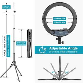 img 3 attached to 📸 Neewer 14-inch Dimmable LED Ring Light Kit: Bi-Color 3200k-5600K, Light Stand, Soft Tube, Phone Holder – Perfect for Makeup, Photography, and Portraits (14" LED Bi-color Light Kit)