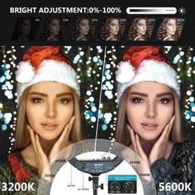 img 2 attached to 📸 Neewer 14-inch Dimmable LED Ring Light Kit: Bi-Color 3200k-5600K, Light Stand, Soft Tube, Phone Holder – Perfect for Makeup, Photography, and Portraits (14" LED Bi-color Light Kit)