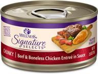 🐱 wellness core signature selects: grain free wet cat food with real meat chunks in gravy sauce - natural, high protein, and healthy for adult cats logo