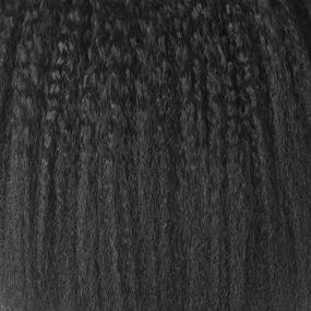 img 1 attached to Clip-in Afro Hair Extensions - Jet Black African American Hair Piece, 🔥 Kinky Hair, Human Hair - 10-24 inch, 7 Pcs (80g - 16 inch)