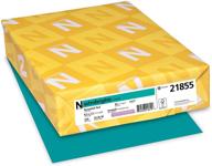 🎨 wausau astrobrights colored cardstock terrestrial teal - 250 sheets, 65 lb/176 gsm - 8.5" x 11" - vibrant crafting paper logo