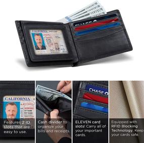 img 1 attached to SERMAN BRANDS Capacity Charcoal Executive Men's Accessories for Wallets, Card Cases & Money Organizers