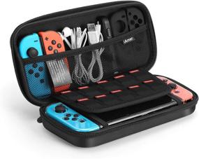 img 3 attached to 🎮 iAmer 11-in-1 Starter Kit for Nintendo Switch - Includes Switch Carrying Case, Protective Cover, Tempered Glass Screen Protector, Joy-Con Silicone Cover, Thumb Grip Caps, and Game Card Case