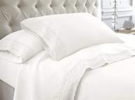 amrapur overseas queen crochet lace 4-piece bed sheet set in white - enhance your bedroom with style logo