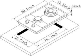 img 3 attached to 🔥 Top-rated 12" Dual Fuel Gas Cooktop: 2 Sealed Burners, Stainless Steel Drop-In Stove - DM223-SA01AZ