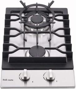 img 4 attached to 🔥 Top-rated 12" Dual Fuel Gas Cooktop: 2 Sealed Burners, Stainless Steel Drop-In Stove - DM223-SA01AZ