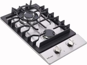 img 2 attached to 🔥 Top-rated 12" Dual Fuel Gas Cooktop: 2 Sealed Burners, Stainless Steel Drop-In Stove - DM223-SA01AZ