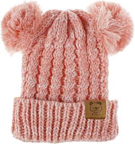 img 3 attached to 🧸 Urban Virgin Baby Girl Kids Hats: Stylish Cable Knit Pom Pom Ears Winter Caps for Girls 1-5 Years