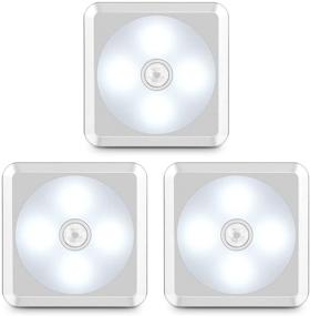 img 4 attached to 🔦 URPOWER Motion Sensor Light Indoor, Battery Operated Closet Light - Wireless Stick-on Night Lights for Stair, Cabinet, Closet, Bathroom - Cool White (3 Pack)