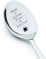 ☕ engraved spoon gift for mom - love you a latte with cup design - birthday, mother's day, women's gifts - cute and thoughtful present logo