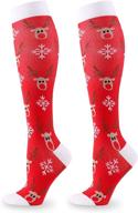 hilarious christmas compression socks: festive knee high socks for enhanced circulation 20-30 mmhg logo