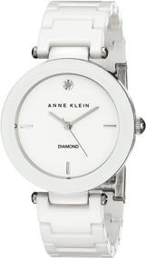 img 4 attached to Потрясающие часы Anne Klein AK/1019WTWT с бриллиантовыми акцентами и элегантным керамическим браслетом для женщин.