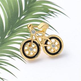 img 2 attached to 🚲 Vintage Gold Plated Crystal Bike Stud Earrings: ONLYJUMP Tiny Bicycle Jewelry for Women and Girls with a Minimalist Fashion Twist