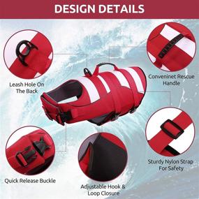 img 1 attached to 🐶 Phyxin Dog Life Jacket: Secure and Adjustable Vest for Safe Swimming, Striped Puppy Life Preserver with Leash Hole - Ideal for Small, Medium & Large Dogs