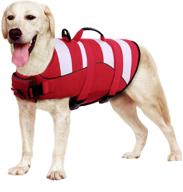 🐶 phyxin dog life jacket: secure and adjustable vest for safe swimming, striped puppy life preserver with leash hole - ideal for small, medium & large dogs логотип