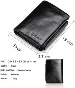 img 3 attached to 👔 Genuine Leather Men's Wallets, Card Cases & Money Organizers: Bifold, Trifold, and Contact Accessories