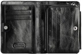 img 1 attached to 👔 Genuine Leather Men's Wallets, Card Cases & Money Organizers: Bifold, Trifold, and Contact Accessories