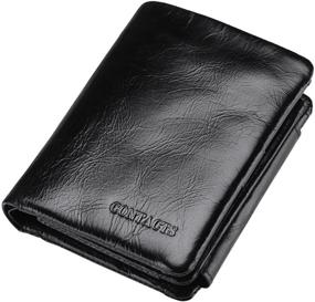 img 4 attached to 👔 Genuine Leather Men's Wallets, Card Cases & Money Organizers: Bifold, Trifold, and Contact Accessories