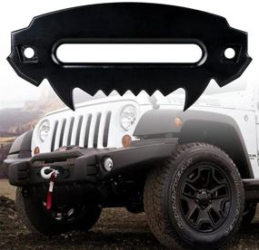 img 3 attached to 🔥 Astra Depot Universal Anodized Black Off-Road Winch Fairlead Front Bumper Compatible for Jeep Truck 4x4 4DW - Devil Fury Angry Style Aluminum