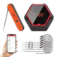 🔥 inkbird 6 probes bluetooth grill thermometer ibt-6xs, instant fast read meat thermometer iht-1p - rechargeable wireless thermometer with timer alarm magnet for food, kitchen, outdoor cooking logo