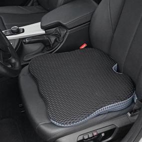 img 4 attached to Memory Foam Car Seat Cushion for Improved Driving View - Ergonomic Wedge 🚗 Shape Car Pillow for Healthy Driving Posture - Ideal for Car Seat Drivers (Black)