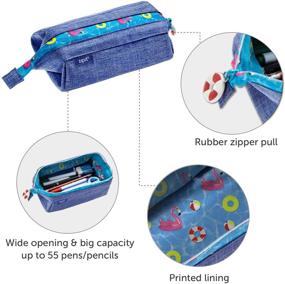 img 2 attached to 👖 Jeans Blue ZIPIT Lenny Pencil Case - Large Capacity Pouch, Sturdy Pen Organizer with Secure Zipper Closure - Perfect for Adults and Teens