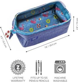 img 3 attached to 👖 Jeans Blue ZIPIT Lenny Pencil Case - Large Capacity Pouch, Sturdy Pen Organizer with Secure Zipper Closure - Perfect for Adults and Teens
