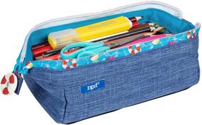 img 1 attached to 👖 Jeans Blue ZIPIT Lenny Pencil Case - Large Capacity Pouch, Sturdy Pen Organizer with Secure Zipper Closure - Perfect for Adults and Teens
