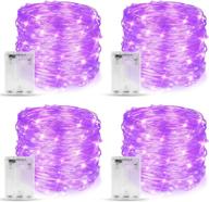 makion halloween decorations: purple fairy string lights 4 pack - 19.7ft/6m 60 leds - perfect for halloween carnival themed parties! логотип