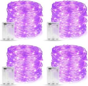 img 4 attached to Makion Halloween Decorations: Purple Fairy String Lights 4 Pack - 19.7Ft/6M 60 LEDs - Perfect for Halloween Carnival Themed Parties!