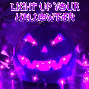 img 3 attached to Makion Halloween Decorations: Purple Fairy String Lights 4 Pack - 19.7Ft/6M 60 LEDs - Perfect for Halloween Carnival Themed Parties!