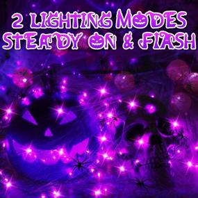 img 2 attached to Makion Halloween Decorations: Purple Fairy String Lights 4 Pack - 19.7Ft/6M 60 LEDs - Perfect for Halloween Carnival Themed Parties!