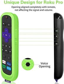 img 2 attached to 📺 Roku Voice Remote Pro Silicon Case - Waterproof, Elastic, & Green Glow-in-the-Dark Protective Cover for Roku Pro Remote