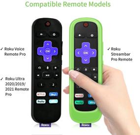 img 3 attached to 📺 Roku Voice Remote Pro Silicon Case - Waterproof, Elastic, & Green Glow-in-the-Dark Protective Cover for Roku Pro Remote