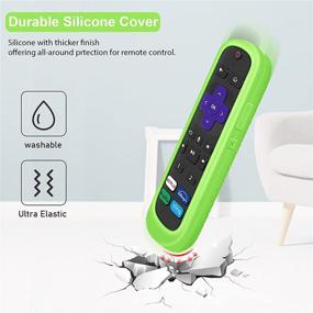 img 1 attached to 📺 Roku Voice Remote Pro Silicon Case - Waterproof, Elastic, & Green Glow-in-the-Dark Protective Cover for Roku Pro Remote