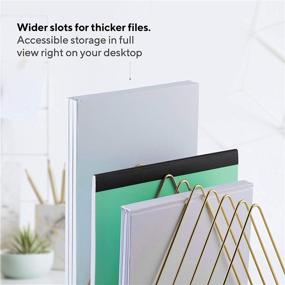 img 1 attached to Mindspace Gold Wire Collection: Desk 📚 File Organizer, Mail Sorter, Book Holder & More!