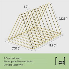 img 2 attached to Mindspace Gold Wire Collection: Desk 📚 File Organizer, Mail Sorter, Book Holder & More!