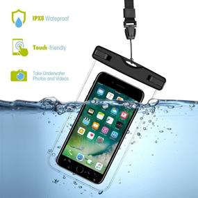 img 1 attached to 📱 LENPOW Universal Waterproof Case (2-Pack): IPX8 Clear Phone Pouch for iPhone 12/11/XS/XR/8/7, Samsung Galaxy S21/S20/Note, Google HTC OnePlus (up to 6.9")