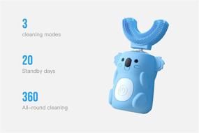 img 3 attached to Детская электрическая зубная щётка с ультразвуковой технологией U-образной формы, автоматическая, со забавным дизайном; идеально подходит для детей от 2 до 8 лет...