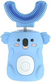 img 4 attached to Детская электрическая зубная щётка с ультразвуковой технологией U-образной формы, автоматическая, со забавным дизайном; идеально подходит для детей от 2 до 8 лет...