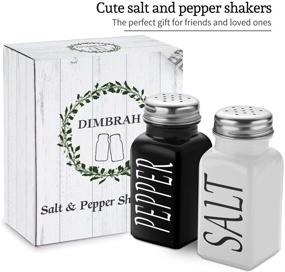 img 1 attached to Vintage Glass Farmhouse Salt and Pepper Shaker Set with Stainless Steel Lid - Easy-to-Fill and Easy-to-Clean Shakers