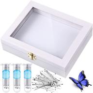 🐞 insect collection display case with clear glass top for science education - bug collection box logo
