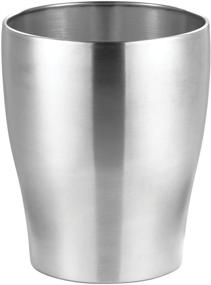 img 4 attached to 🗑️ Compact mDesign Steel Trash Can - 1.67 Gallon Metal Wastebasket for Bathroom, Kitchen, Bedroom, Home Office - Polished Exterior