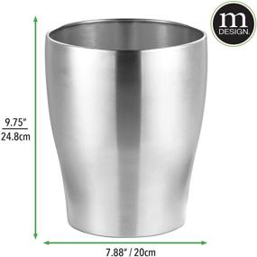 img 1 attached to 🗑️ Compact mDesign Steel Trash Can - 1.67 Gallon Metal Wastebasket for Bathroom, Kitchen, Bedroom, Home Office - Polished Exterior
