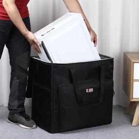 img 3 attached to 🖥️ BUBM Desktop Computer Carrying Case: Safely Transport Tower PC, Monitor (Up to 24"), Keyboard, and Accessories in Padded Nylon Bag