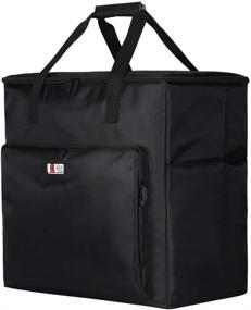 img 4 attached to 🖥️ BUBM Desktop Computer Carrying Case: Safely Transport Tower PC, Monitor (Up to 24"), Keyboard, and Accessories in Padded Nylon Bag