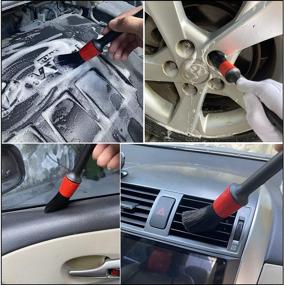 img 1 attached to 🚗 LUCKLYJONE 5-Piece Car Detailing Brush Kit - Perfect for Cleaning Car Interior, Exterior, Wheels, Leather, Engine & More!